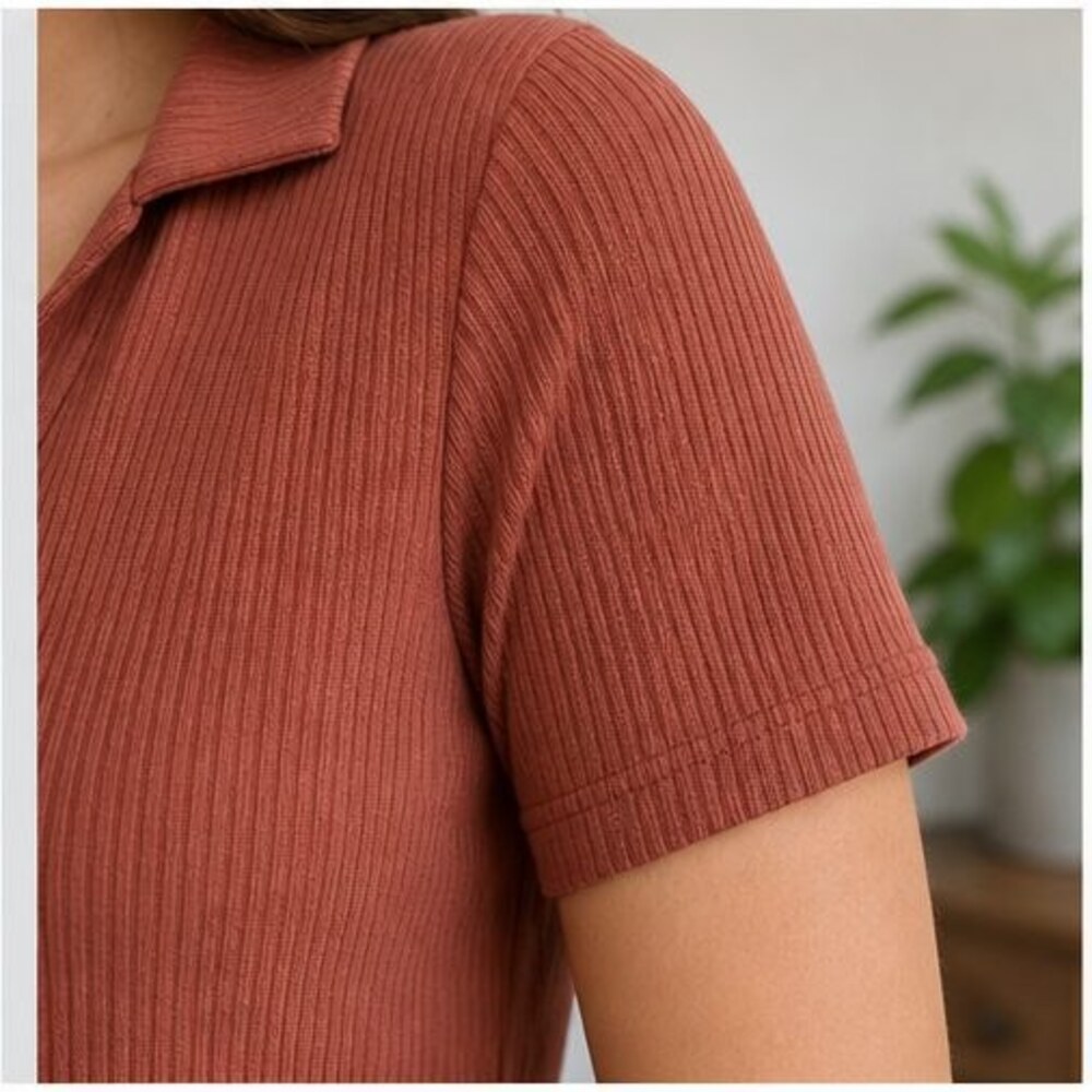 Rust V Neck Top - Picture 5 of 6